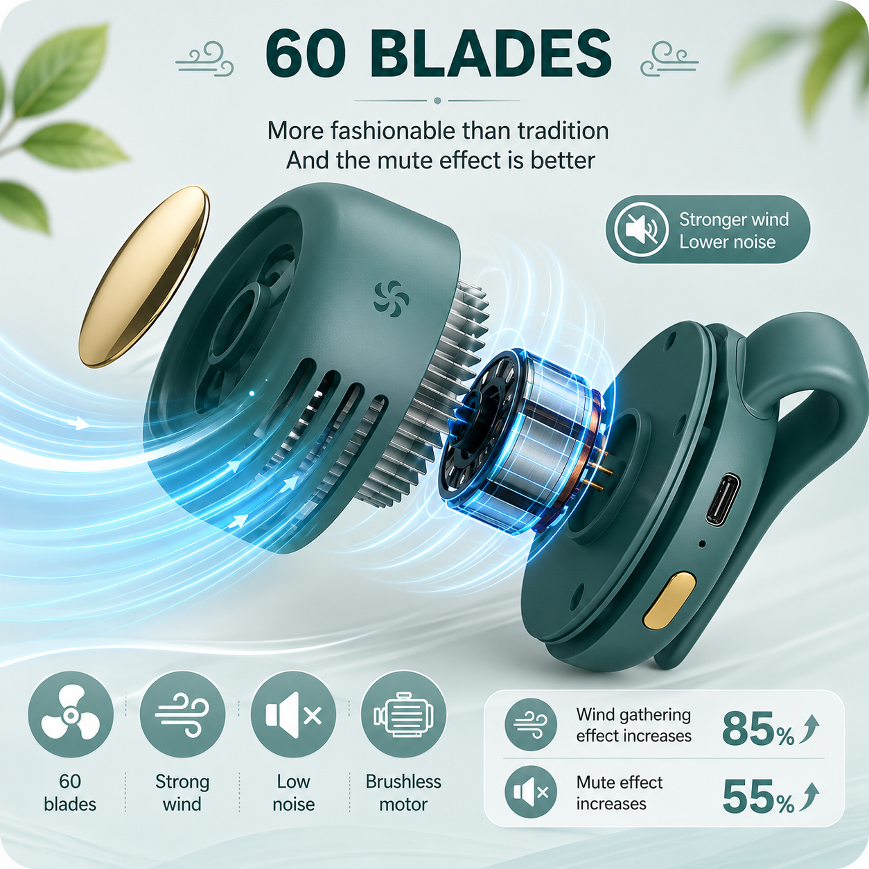 Portable Mini Fan Hands Free