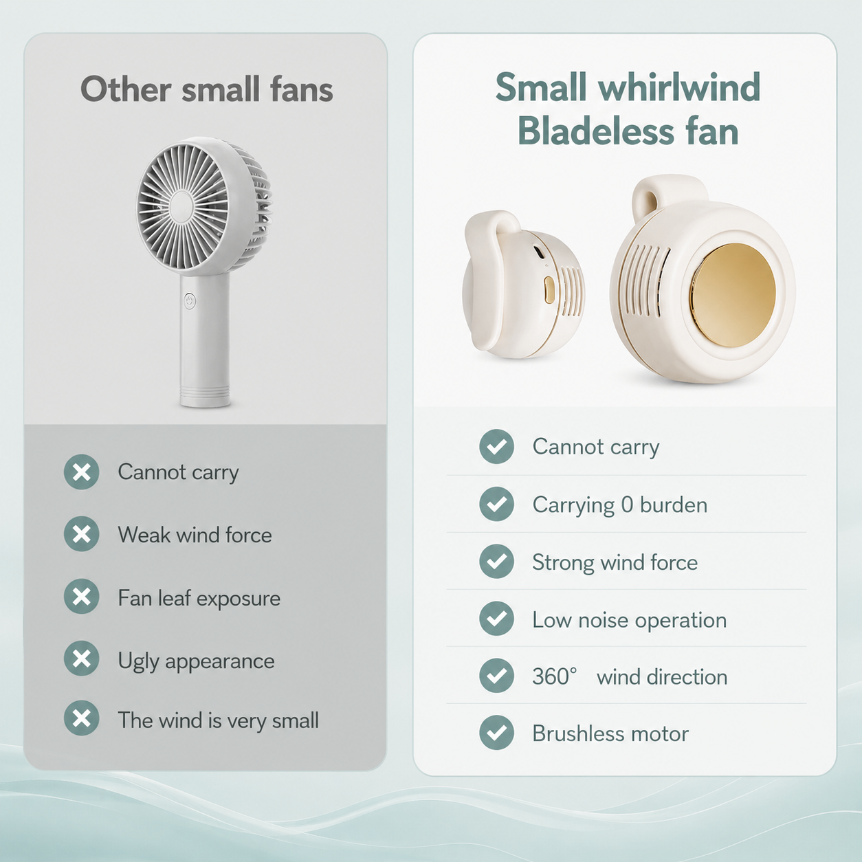Portable Mini Fan Hands Free